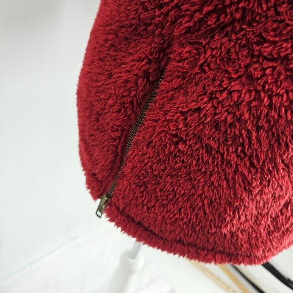 Lauren James Preptec Linden Sherpa 1/4 Zip Sweatshirt Red FSU Women's XS Preppy - Picture 6 of 11